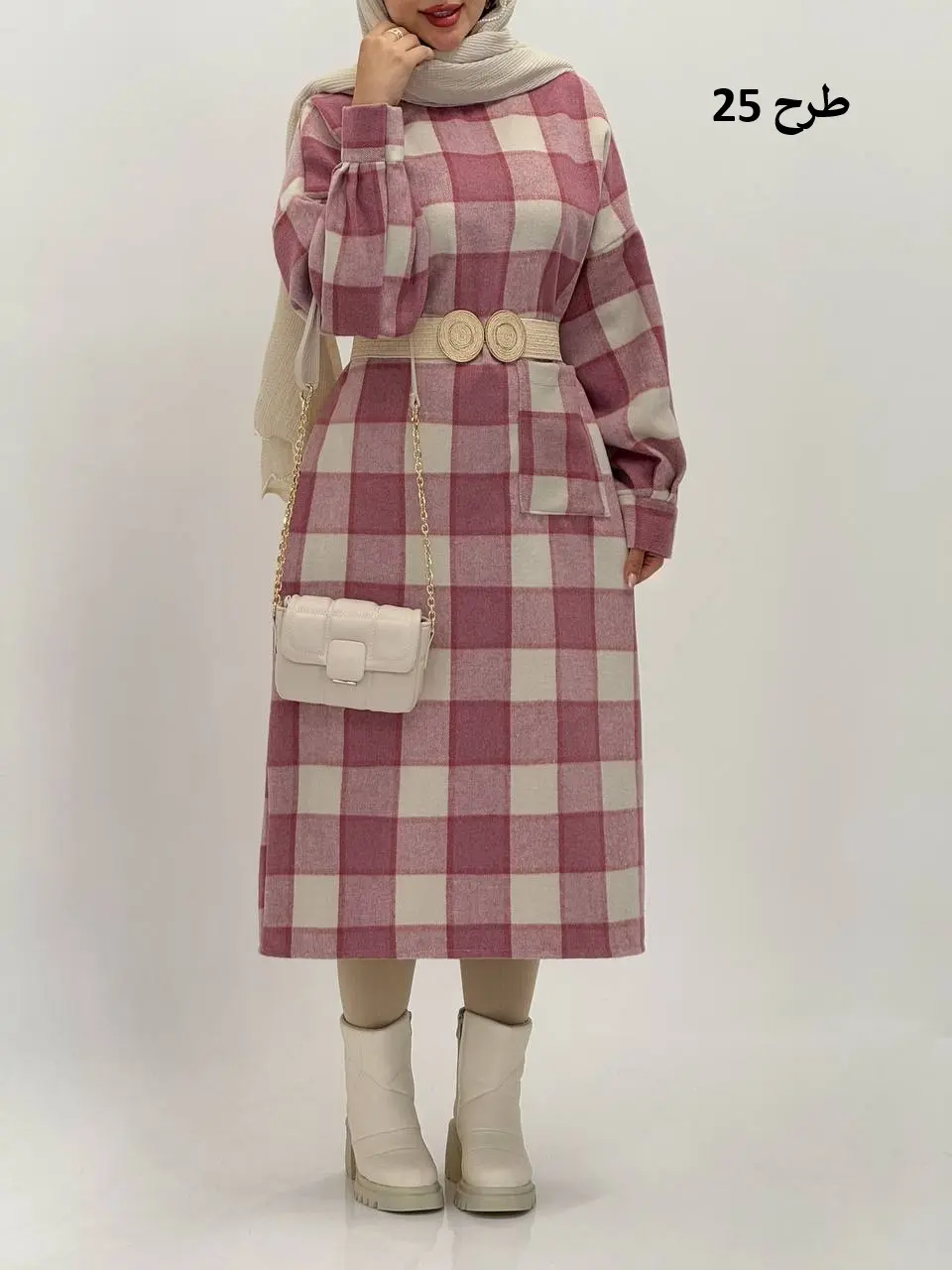 3593-کفتان چهارخونه پشمی